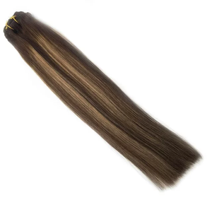 Jasmine Factory Double Drawn Remy Machine Weft Hair Extensions 100% Machine Sewing Double Weft Colored Human Hair Weft Extension - Product Image 2
