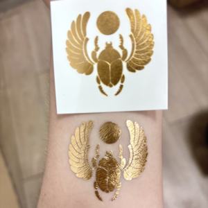 Commercio all'ingrosso personalizzato con disegni <span class=keywords><strong>geometrici</strong></span> floreali tribali tatuaggio temporaneo lamina d'argento dorata che timbra il tatuaggio - Product Image 3