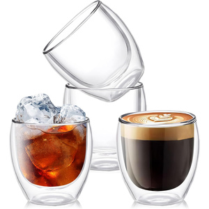 Vaso de Vidrio Hecho a Mano, de Doble Pared, Reutilizable, para Té, Jugo, Agua, Bebidas y Café - Product Image 1