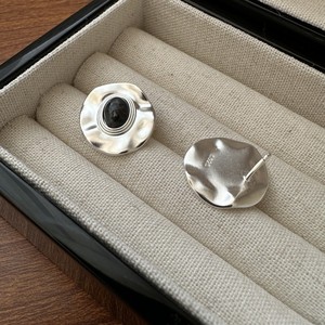 Pendientes plisados de estilo coreano de plata de ley S925 con piedra natural Diseño de personalidad simple de moda y elegante - Product Image 6