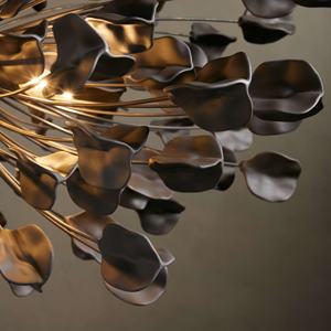 Kreative elegante organische handgemachte Ebenholz Keramik Blüten blätter Kronleuchter für Wohnzimmer Badezimmer bedeckt Patios - Product Image 5