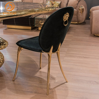 Lot de chaises de salle à manger design moderne chromé, dossier haut, en velours vert, pour extérieur, salle à manger, 21 pièces, 2022