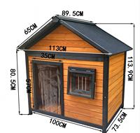 Chenil pour chien de grande taille en bois de luxe pour l'extérieur avec toit imperméable et résistant à la neige pour la maison et la cour