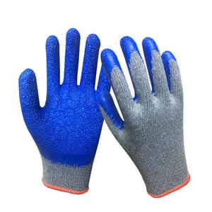 Gants de protection de sécurité en coton enduit de <span class=keywords><strong>latex</strong></span> gris 10G avec logo personnalisé de haute qualité, 300 plis froissés, pour l'exploitation minière - Product Image 1