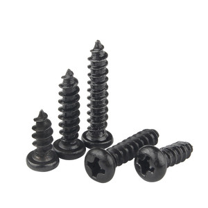 Vis autotaraudeuses à tête cylindrique M1 M2 X 3mm M3 M4, vis à bois à tête cylindrique zinguée noire, Tornillo Cabeza Redonda Cruzada - Product Image 5