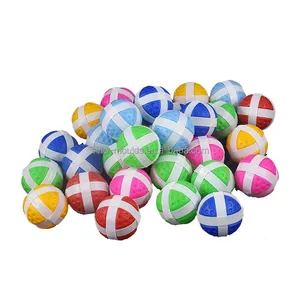 Factory color sticky ball 42mm golf practice soft room training children play mats sticky ball golf plastic ball