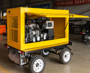 Générateur mobile étanche Ricardo ZH4105ZD de 40 kVA avec 4 roues et remorque, alimenté au carburant, pour usage extérieur - Product Image 2