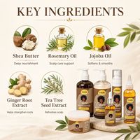 Kit Professionnel de Soins Capillaires pour Cheveux Bouclés et Abîmés (Cheveux Africains), Hydratation, Réparation, Anti-Chute, Repousse et Coiffage