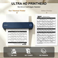 Printer Thermal Mini A4 Nirkabel Portabel RP803 untuk Perangkat Android IOS Laptop, Penting untuk Kantor, Perjalanan, Buku Harian, Dokumen