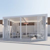 Fabricant de pergolas sur mesure, pergola bioclimatique en aluminium avec éclairage LED 4x3 pour la réparation de la maison, la conception paysagère, les bâtiments de jardin