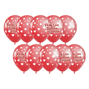 Party Love <b>Balloon</b> Corazon Red 12 Pcs Round Latex Valentine's Day Party <b>Decorations</b> - Product Image 1