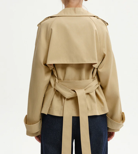 Manteau <span class=keywords><strong>Trench</strong></span> <span class=keywords><strong>Court</strong></span> <span class=keywords><strong>Femme</strong></span> Double Boutonnage Ceinturé Coupe-Vent Automne Hiver Streetwear Bureau et Trajet Quotidien - Product Image 6