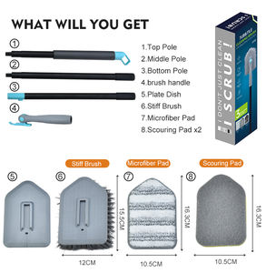 OKKiHOME <span class=keywords><strong>Brosse</strong></span> de nettoyage <span class=keywords><strong>d</strong></span>'extérieur 3 en 1, <span class=keywords><strong>brosse</strong></span> à poils rigides, puissante élimination des taches pour <span class=keywords><strong>piscine</strong></span> - Product Image 2