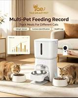 Distributeur automatique de nourriture pour chat 6L, ultra-grande capacité, détachable, étanche, enregistrement vocal, minuterie, gestion par application, acier inoxydable de qualité alimentaire