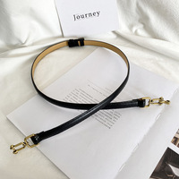 Ceinture fine réglable vintage en cuir PU avec boucle de cheval antique pour robe chemise femme