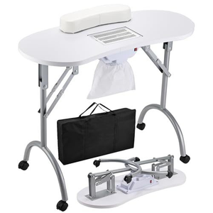 Table de manucure pliable, table de manucure portable, table de manucure avec aspirateur et repose-main - Product Image 4