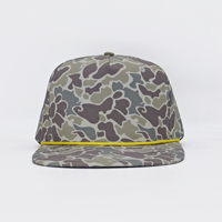 Topi Snapback Gorras Berbahan Kain Tenun dengan Logo Patch, Model 5 Panel, Desain Old School Duck Camo, Cocok untuk Berburu dan Memancing,  OEM Custom untuk Pria