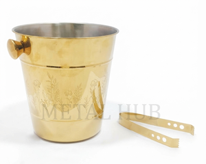Cubo de Hielo para Vino de Acero Inoxidable con Acabado Dorado Premium, Enfriador de Champán con Asas Laterales para el Hogar, Bar, Fiestas y Restaurantes - Product Image 5