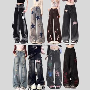 Nouveaux <span class=keywords><strong>Jeans</strong></span> <span class=keywords><strong>Femme</strong></span> 2026 Coupe Ample Grande Taille avec Poches Design Mixte - Product Image 1