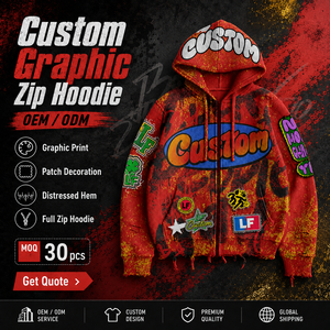 Felpa con Zip Oversize in Cotone Pesante per Uomo, Stile Vintage con Ricamo Personalizzato e Stampa Waffle Knit, Streetwear di Alta Qualità - Product Image 2
