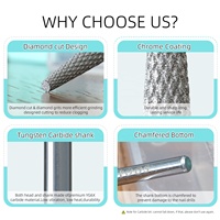 HYTOOS 4*13mm Forets à ongles professionnels longs et coniques à coupe diamantée, en chrome, pour cuticules russes, outil de nettoyage des peaux mortes pour ponceuse à ongles électrique
