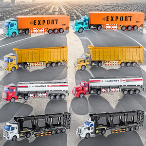 نموذج شاحنة نقل حاويات بلاستيكية عالية الجودة بمقياس 1:36 مع أبواب قابلة للفتح وخاصية السحب للخلف، هدية للأطفال - Product Image 1