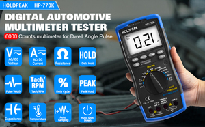 <span class=keywords><strong>HP</strong></span>-770K HoldPeak, un multimètre d'analyseur de moteur automobile robuste, alimenté par batterie, tenu dans la main, protégé par la sécurité, 6000 comptes. - Product Image 3