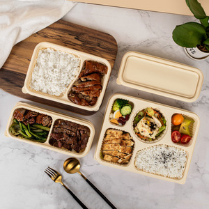 Boîte à clapet biodégradable et écologique en amidon de maïs de luxe avec couvercle, conteneur alimentaire jetable 1000 ml, <span class=keywords><strong>couverts</strong></span> PSM - Product Image 1