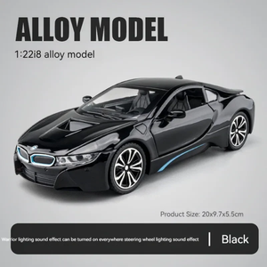 Coche de Metal Fundido a Presión BMW i8, Escala 1:24, Modelo de Coche Deportivo de Aleación con Puertas Abribles, Función de Retroceso y Detalles Interiores - Product Image 5