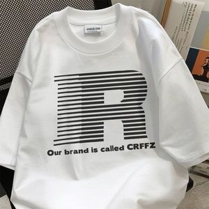 T-shirt Estiva Oversize in Cotone 100% con Stampa Essenziale, Vestibilità Ampia e Semplice, per Uomo e Donna - Product Image 3