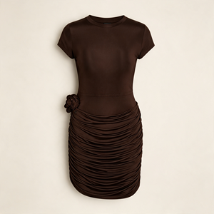 Daily Street Outfit Fashion Design Custom Logo Available Stretch Ruched Wholesale Women's Mini <b>Dress</b> - Product Image 1