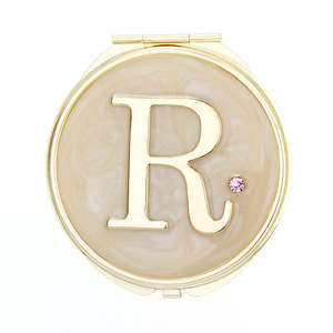 Personalized Epoxy Rhinestone <b>Compact</b> <b>Mirror</b> With Custom Letter W Design Portable Pocket Makeup <b>Mirror</b> Double Sided Hd - Product Image 3