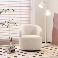 Fauteuil pivotant ergonomique, doux et confortable, pivotant à 360 degrés, fauteuil rond à accoudoirs pour salon