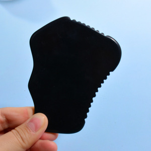 HZ Crystal Crafts Natural Green Jade Stone Guasha Facial Skincare Scraper Logotipo personalizado Body Face Massage <span class=keywords><strong>Jadeite</strong></span> <span class=keywords><strong>Gua</strong></span> <span class=keywords><strong>Sha</strong></span> Tool - Product Image 4