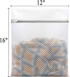 Bolsa de lavandería de malla con cremallera, económica y duradera, que mantiene la forma de la ropa en la lavadora - Product Image 2
