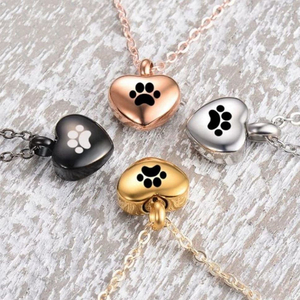 Corazón Mascotas Pata Urna Collar/<span class=keywords><strong>Pulsera</strong></span> Corazón Encantos Memorial <span class=keywords><strong>Cenizas</strong></span> Urna Collar Joyería Fabricación Recuerdo Colgante - Product Image 4
