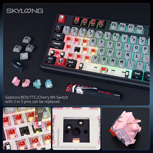 คีย์บอร์ดเกมมิ่ง <span class=keywords><strong>SKYLOONG</strong></span> GK104 Pro แบบกลไก 104 ปุ่ม รองรับการเปลี่ยนสวิตช์ได้ RGB ไร้สาย 2.4G  USB - Product Image 2