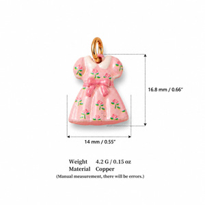 Miniaturas de Arte Pintado a Mano de la Colección Manna Enamel Princess Dress, Dijes de Joyería Hechos a Mano para Accesorios de Moda - Product Image 5