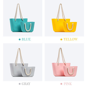 Custom Logo EVA <b>Beach</b> <b>Bags</b> Outdoor Travel Waterproof <b>Large</b> Capacity Fashion Tote Handbag Women Silicone <b>Bags</b> for Men Women - Product Image 2