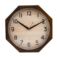 Jam Dinding Ruang Tamu/Kamar Tidur Modern Bentuk Persegi Bingkai Kayu Walnut Ukuran Kecil Gerakan Senyap