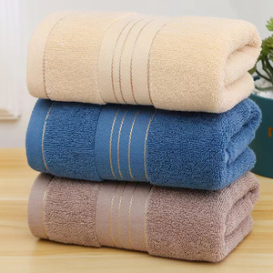 Bộ khăn tắm cao cấp chất liệu cotton 100% mềm mại, thấm hút tốt, màu vàng ánh kim, họa tiết <span class=keywords><strong>dobby</strong></span>, in logo tùy chỉnh, dành cho phòng tắm và khách sạn - Product Image 2