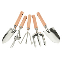 Ensemble d'outils de jardinage Vertak 7 pièces avec manches en bois, kit d'outils de jardin avec sac et tabouret pliable