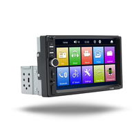 Autoradio Universel 7 Pouces avec Écran Tactile MP5, Bluetooth, Mirrorlink, Lumières Colorées, USB, FM et Stéréo Voiture 7018B
