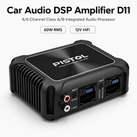Amplificateur DSP audio pour voiture D11 4/6 canaux Classe A/B Processeur audio intégré 60W RMS 12V HiFi Crossovers Égaliseur