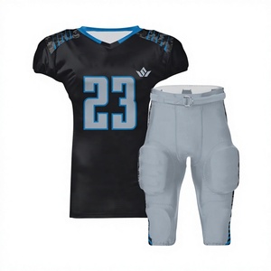 Custom Black American Football Letterman <b>Jacket</b> Light Gray Pants Number 23 V-Neck Breathable Eco-Friendly Casual <b>Summer</b> Front - Product Image 1