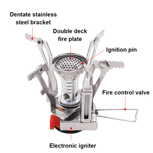 Lichtgewicht aluminiumlegering zakgasfornuis met piezo-ontsteking voor buitenkamperen en backpacken - Product Image 3
