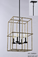 OEM ODM Suspension LED rectangulaire à cadre, design américain artisanal simple, type bougie E12, garantie 1 an, pour salon