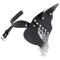 Masque en cuir à chaîne de style punk, costume de fête, bal, masque décoratif pour femme et homme, masque pour les yeux, accessoires de mode