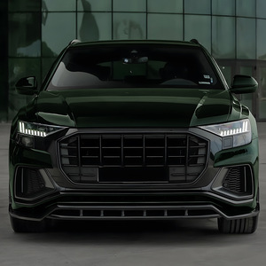 Audi Q8 SQ8 Front <b>Lip</b> <b>Splitter</b> Piano Black Carbon Fiber Texture ABS 2019-2023 Body Kit Modification - Product Image 3