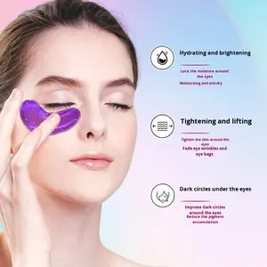 Patchs pour les yeux en silicone raffermissant en gros, tranches fines, hydratants, réduisant les rides des yeux, collagène, correcteur, rose - Product Image 4